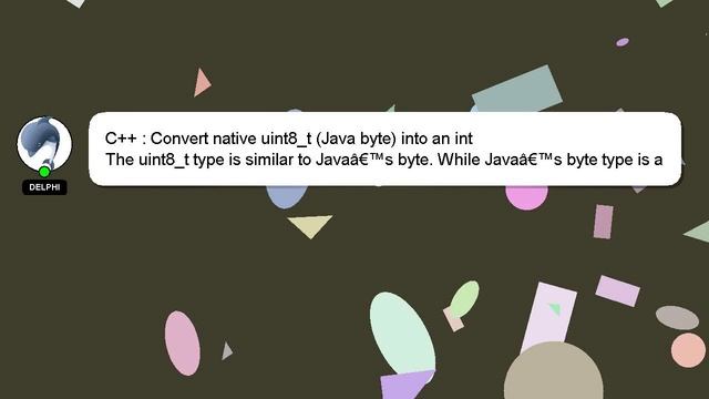 C++ : Convert native uint8_t (Java byte) into an int смотреть онлайн