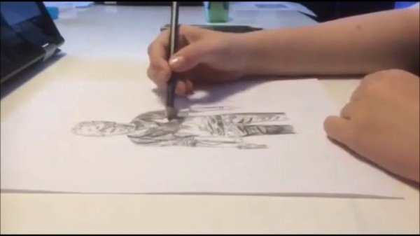 Speed-drawing of Nathan Drake from Uncharted