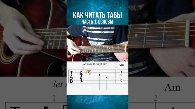 Как читать табы 1. Основы, глухие ноты, аккорд смотреть онлайн