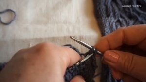 Вязание передней планки мужской кофты  /  Knitting the front strap of a men's sweatshirt