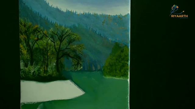 Landscape Painting, Uttarakhand inside view / Acraylic Mountain view Painting. смотреть онлайн