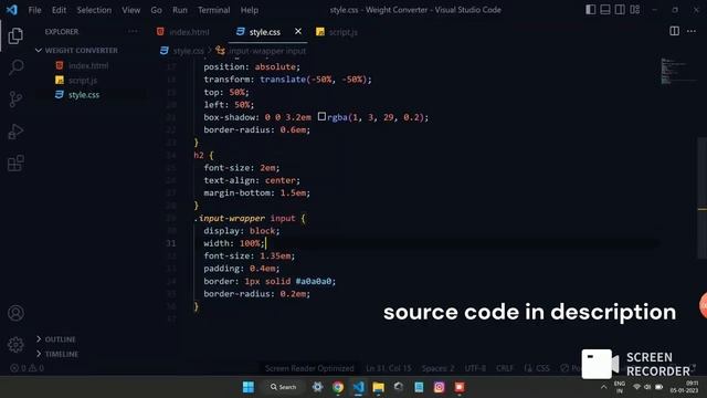 Weight Converter Javascript | HTML, CSS & Javascript With Source code смотреть онлайн