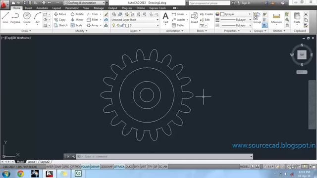 Creating 3D gear in AutoCAD смотреть онлайн