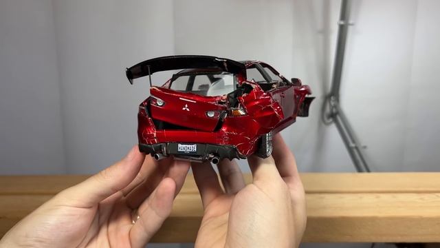 Разбил свой Mitsubishi Evolution X Краш тест в масштабе