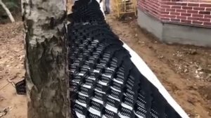 Укрепление склона .Благоустройство участка .Монтаж георешетки .