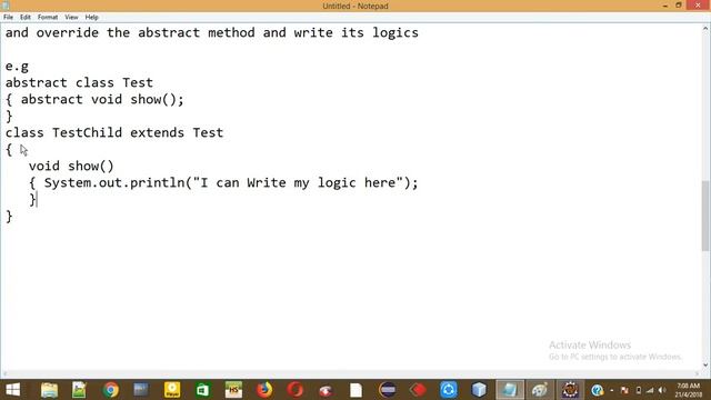 abstract class and abstract methods in java смотреть онлайн