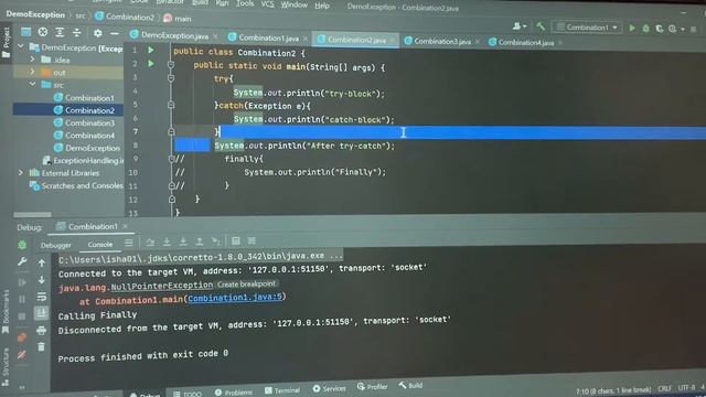 Java - Exception Handling - 5 | try catch finally combination Part-1 смотреть онлайн