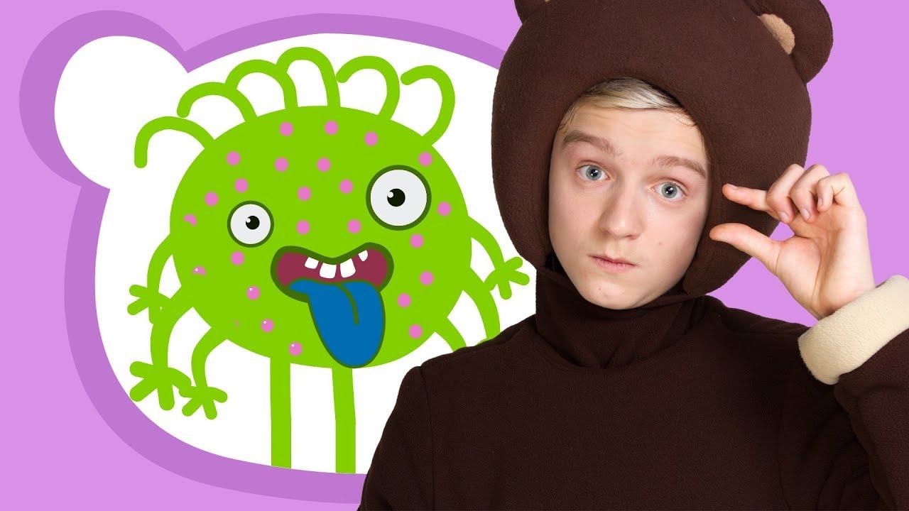 МИКРОБ - Три Медведя - песенка про грязные ручки и микробы для детей, малышей смотреть онлайн