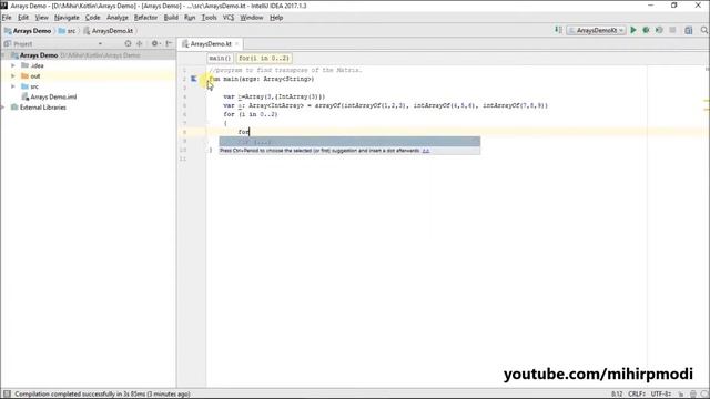 #154 Kotlin Tutorial | Matrix Transpose смотреть онлайн