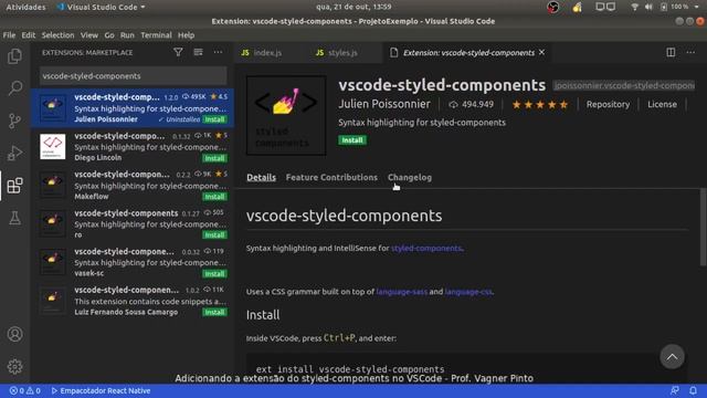 Adicionando a extensão do styled-components no VSCode смотреть онлайн