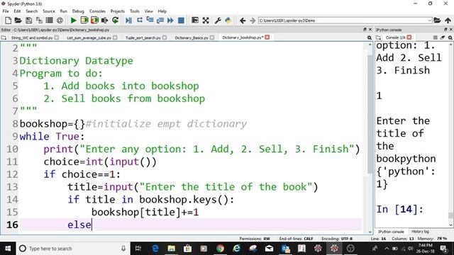 Python Program using dictionary datatype смотреть онлайн