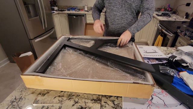 Unboxing: HLONONE Ergonomic Gaming Desk, Home Office Gamer Desk, Computer Table, Large Carbon Fibe смотреть онлайн