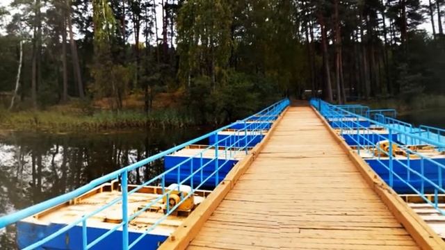 Понтонный мост к острову на озере Щибот. г.п. Боровка. смотреть онлайн