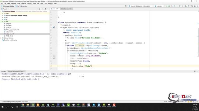 Flutter Development Tutorial Swipe to show button List View смотреть онлайн