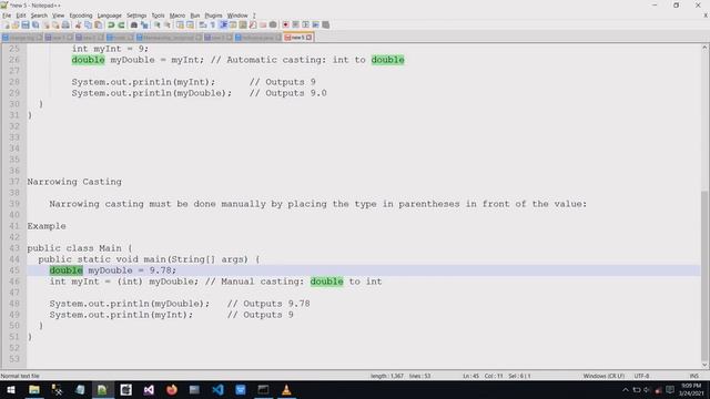Java Type Casting | Widening casting | Narrowing casting | Type Conversion смотреть онлайн