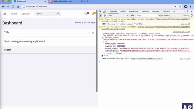 Setting cookie to save access token in our React JS app with Laravel API | React, Laravel смотреть онлайн