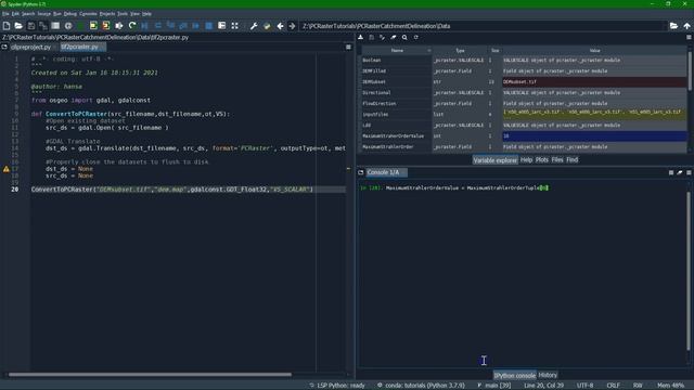 Tutorial: Catchment delineation using PCRaster Python смотреть онлайн