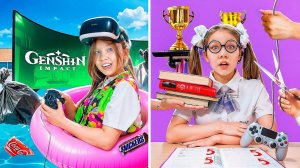 Live with parents and alone! Amanda the Adventurer and her parents - funny stories.