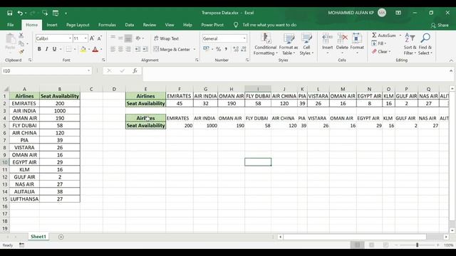 TRANSPOSE Data || Excel Malayalam смотреть онлайн