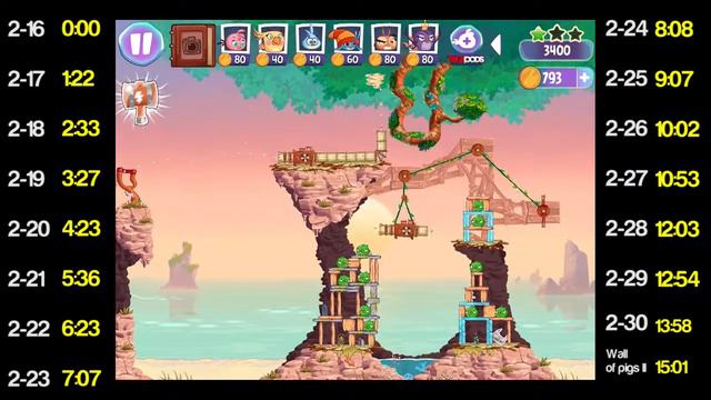 Angry Birds Stella 2-16 through 2-30 & Wall of Pigs #2 3 Star Walkthrough | WikiGameGuides смотреть онлайн