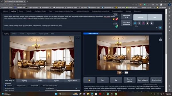 How to Control Stable Diffusion Generations for Perfect Interior Design