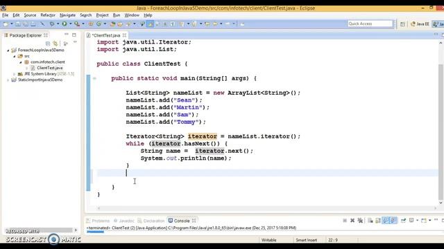 Java 5 new feature:for each loop смотреть онлайн