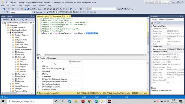 7-) charindex, substring, distinct, GROUP BY, HAVING, INNER JOIN on. ÖRNEKLERİ смотреть онлайн