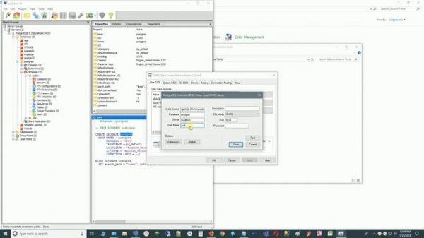 PostgreSQL - Set up a connection to PostgreSQL database using ODBC Data Source Administrator