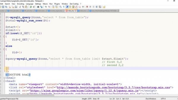 pagination in php mysqli part 2