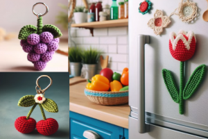 Магниты или брелки на холодильник - Вязание от нейросети