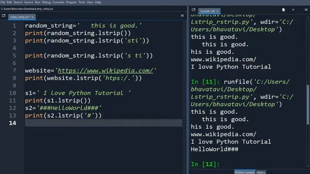 133. String Lstrip and Rstrip Method in Python with Example Code || Python String Methods-15 смотреть онлайн