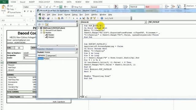 How to Make 10000 Salary Payslip in 1 minutes using excel смотреть онлайн