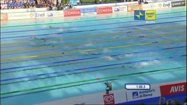 Paul Biedermann World Record 200 Free Style Rome 2009 Time 1.42.00