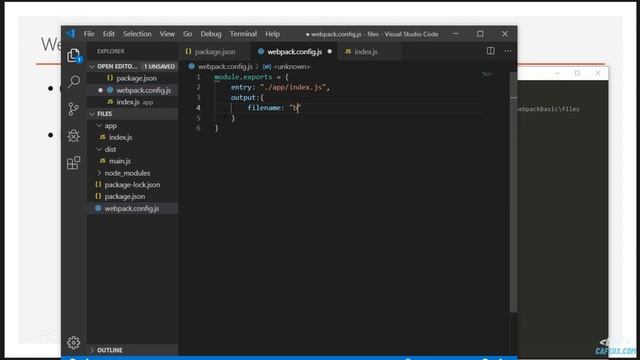 دوره آموزش اصولی webpack 4 - فصل 3-قسمت7- تمرین عملی تنظیمات وبپک با مباحث entry/output смотреть онлайн