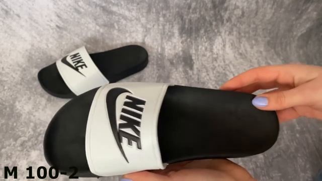 Мужские кожаные летние шлепанцы Nike М 100-2 White белые смотреть онлайн