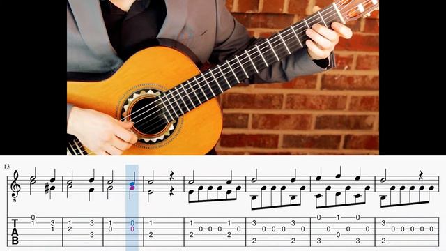 Le Papillon Op. 50, N. 1 Guitar Tablature and Notation Play Along in HD смотреть онлайн