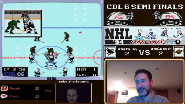 NHL'94 - Sega Genesis - Uncle Seth vs. AngryJay93 (CDL 6 A Semifinals) смотреть онлайн