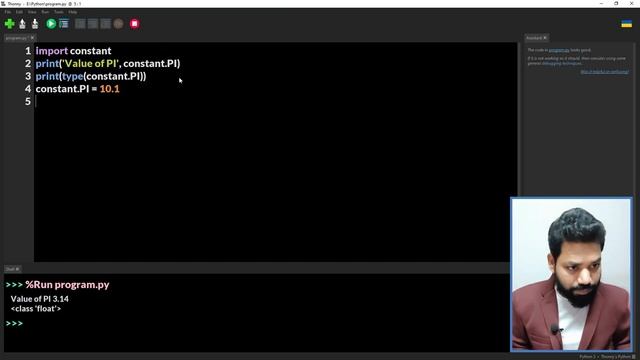 Constant in Python | Python Tutorials for Beginners in Hindi смотреть онлайн