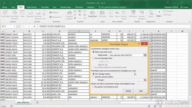 Microsoft Excel'de Özet Tablo (Pivot Table) ile Veri Analizi ve Raporlama - Özet Tablo Oluşturmak смотреть онлайн