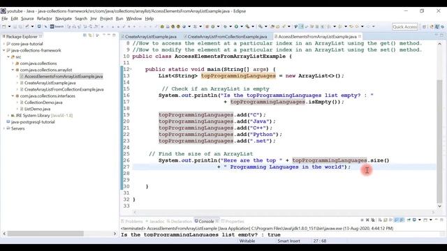 Collection Framework in Java - #8 - Accessing Elements from an ArrayList смотреть онлайн