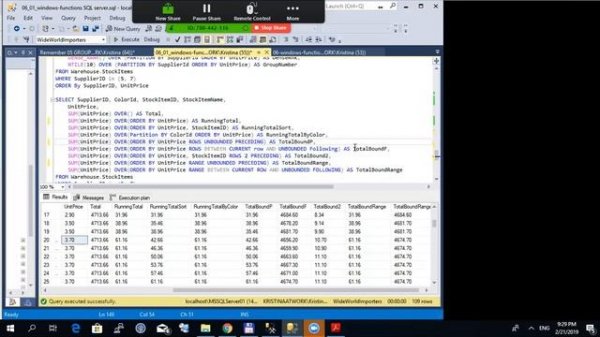 Оконные функции. Разработчик MS SQL ч.3