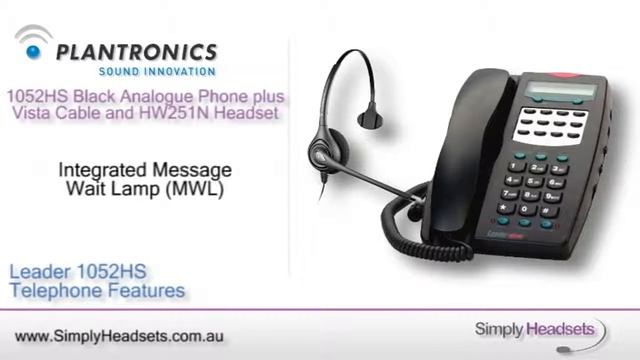 Leader 1052HS Black Analogue Phone plus Vista Cable and HW251N Headset Video Overview смотреть онлайн