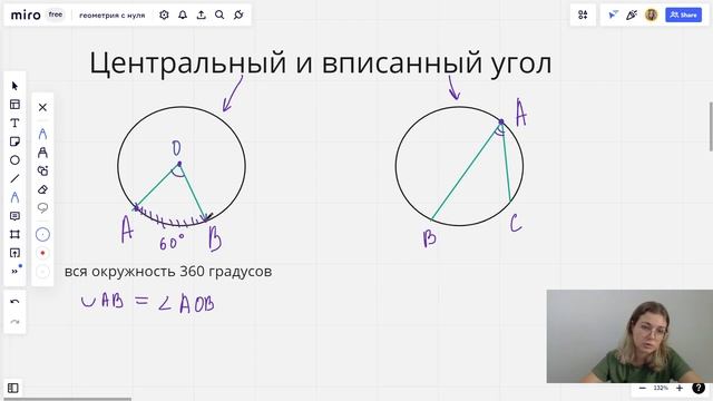 Урок 1. Центральные и вписанные углы. Окружность. смотреть онлайн