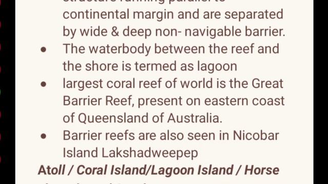 CORAL & CORAL REEF PART 2 fringing reef atol coral reef barrier reef coral reef for UPSC BSC MSc смотреть онлайн