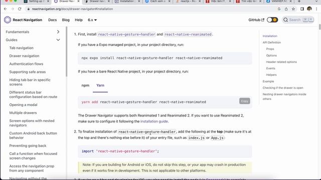 React Native cài đặt tab navigation смотреть онлайн
