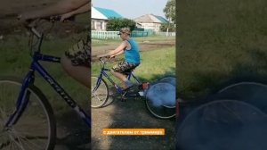 Самодельный трицикл с двигателем от триммера