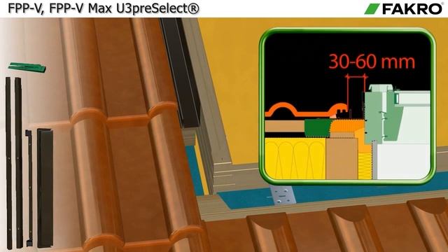 Мансардное окно FPP-V preSelect® | FAKRO | Видеоинструкция по монтажу (плитка) смотреть онлайн