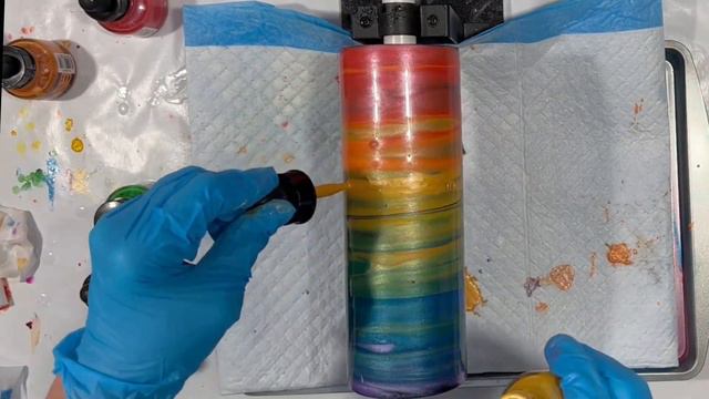 Acrylic Ink Waterfall / Rain Method Rainbow Tumbler смотреть онлайн