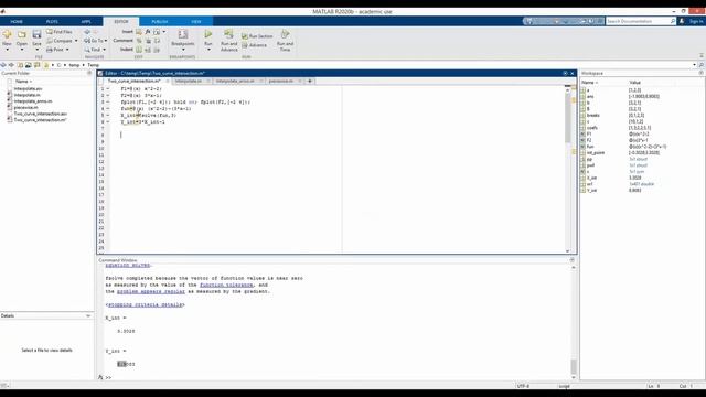 Intersection point coordinate Of curves using Matlab смотреть онлайн