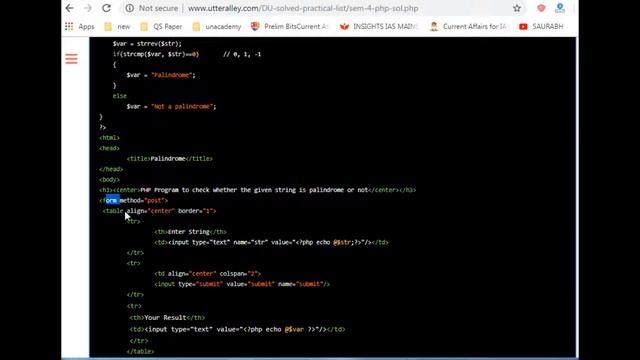 PHP Program to Check whether the given String is Palindrome or not || Sixth Program in PHP смотреть онлайн